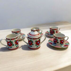 10 pieces vintage Tiffany&co ceramic cups and plates set